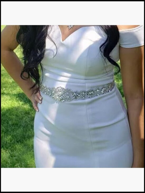 Rhinestone Pearl Sash Organza Belt for Wedding Plus Size main image 6